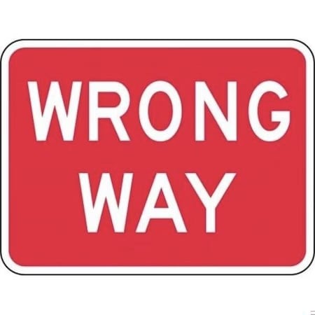 Accuform LANE GUIDANCE SIGN WRONG WAY 18 in X FRR026DP